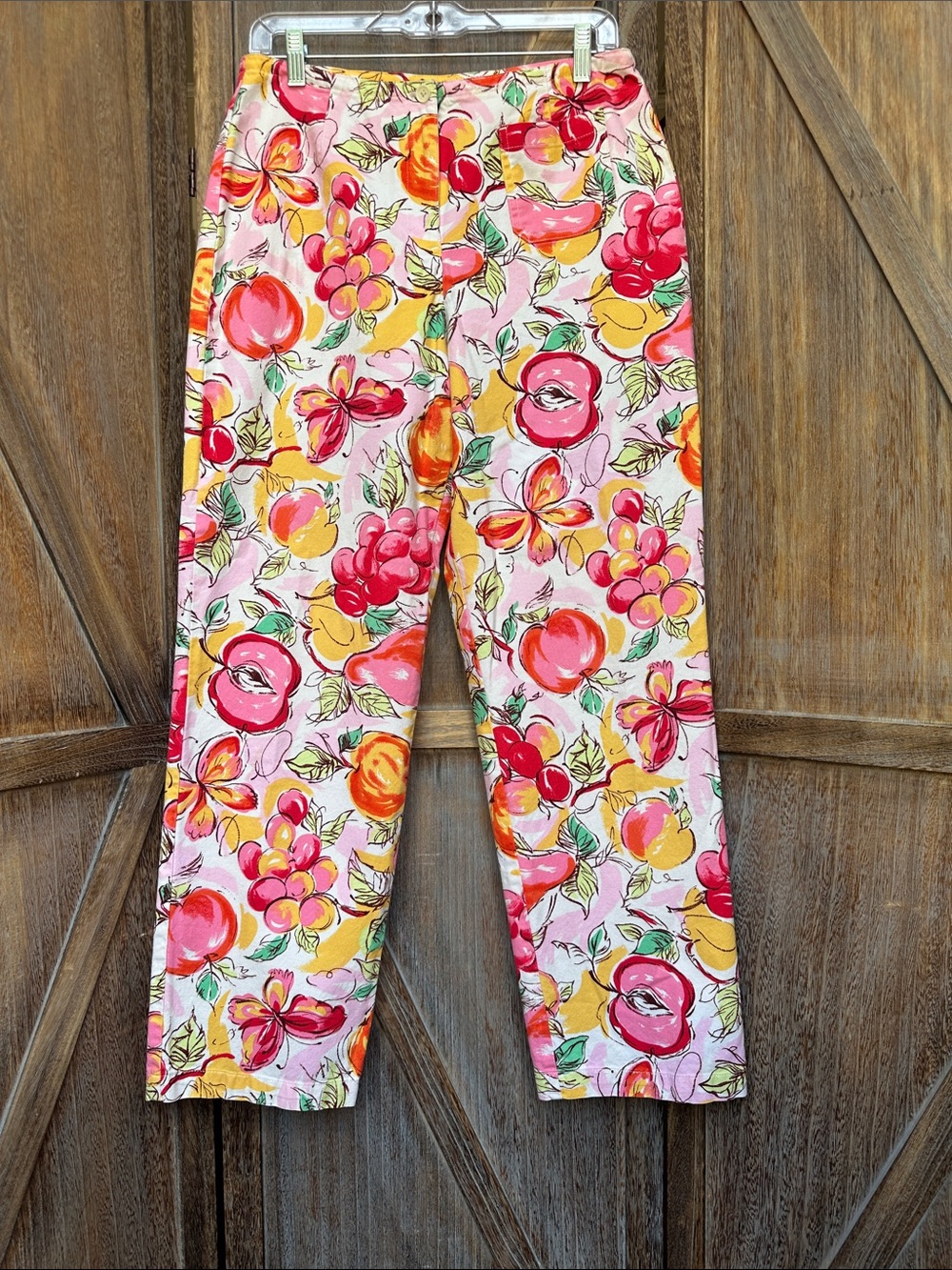 Talbots Pink Floral & Fruit Stretch Pants